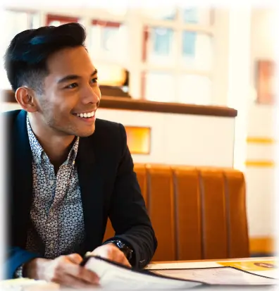 Man having a converstation with his professional