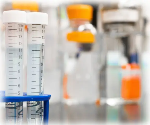 Image of a medical test tubes and equipment.